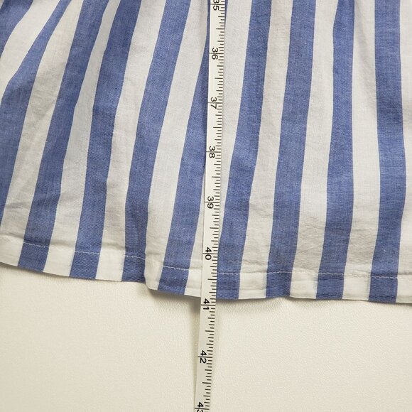 J.Crew Factory 100% Cotton Tiered Midi Dress Women's Size 4P Blue & White Stripe - Picture 5 of 16